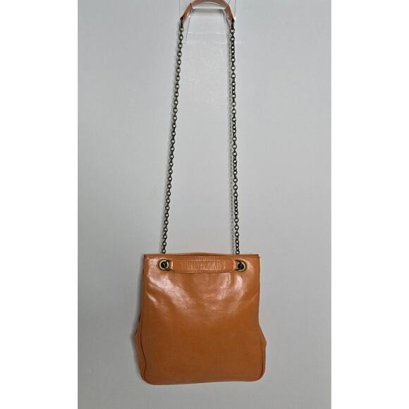Hobo International Leather Crossbody Shoulder Bag BALL CLASP Orange Chain Strap - Picture 5 of 14
